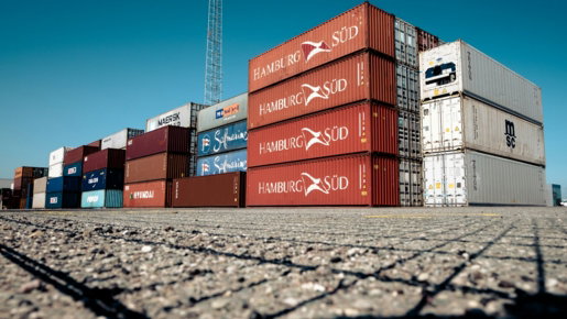 pile of colorful intermodal containers